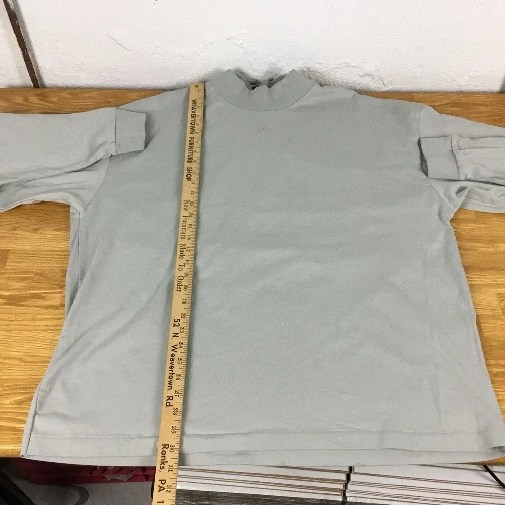 Adidas Basketball Mens Large Gray Mock Neck‎ Long Sleeve Graphic T-Shirt L